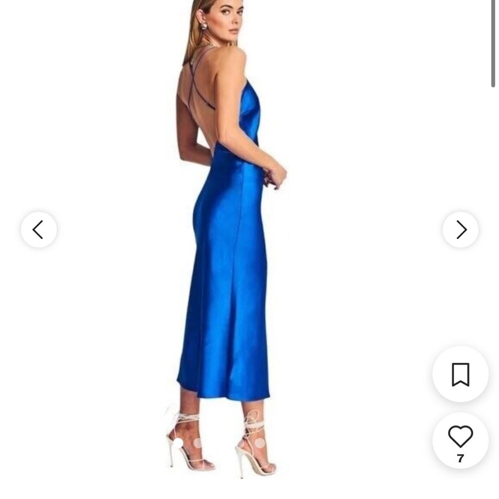 Revolve | SER.O.YA Rowan Silk Maxi Dress in Royal Blue - Picture 3 of 7